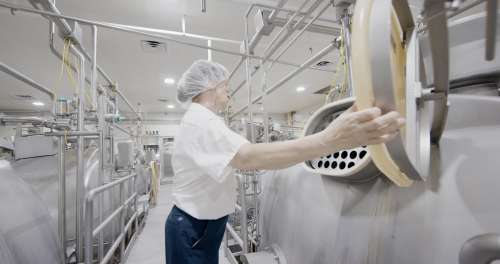 Inside a cheese plant